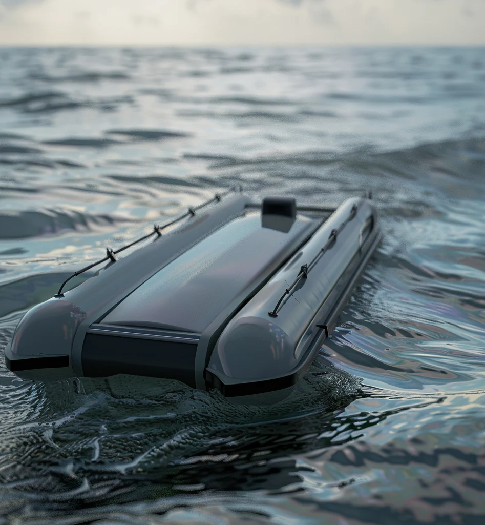 Underwater autonomous vessel at the sea surface